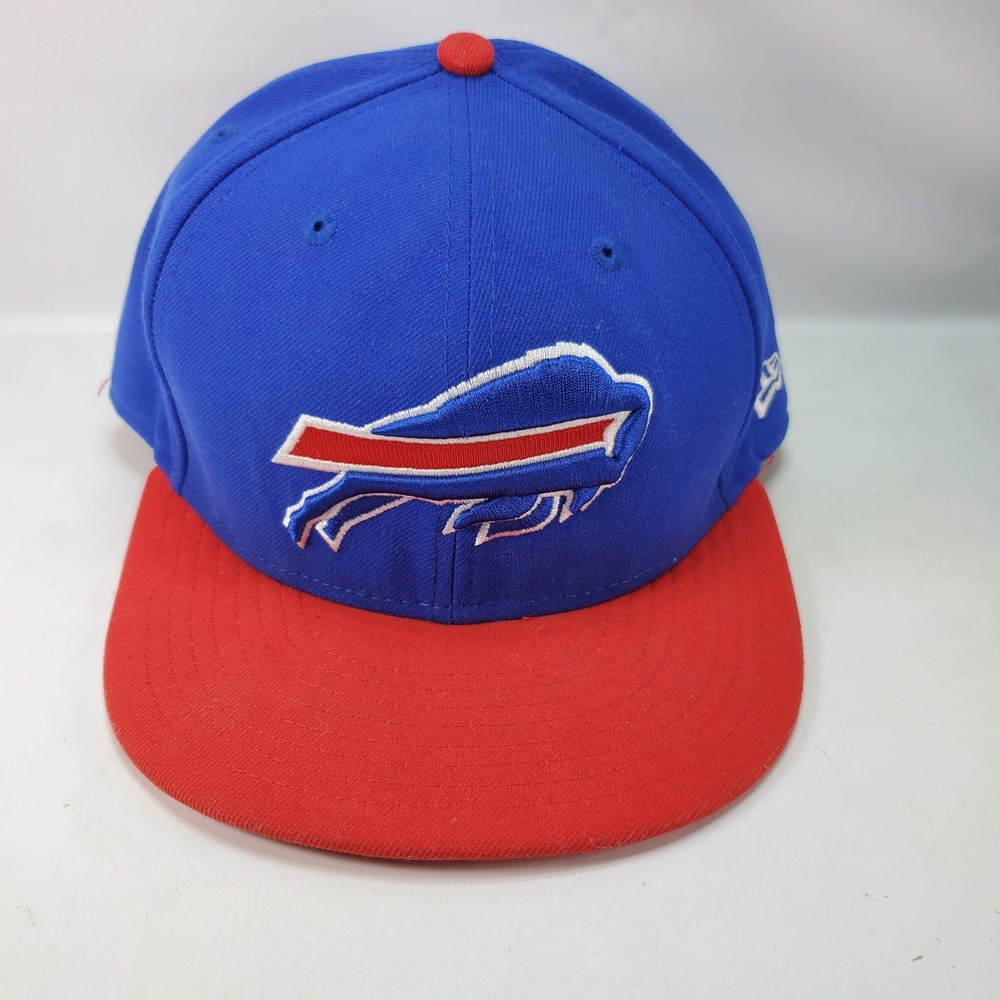 New Era 59FIFTY Hat Mens 7 1/2 Blue Buffalo Bills NFL Fitted Flat Brim Cap